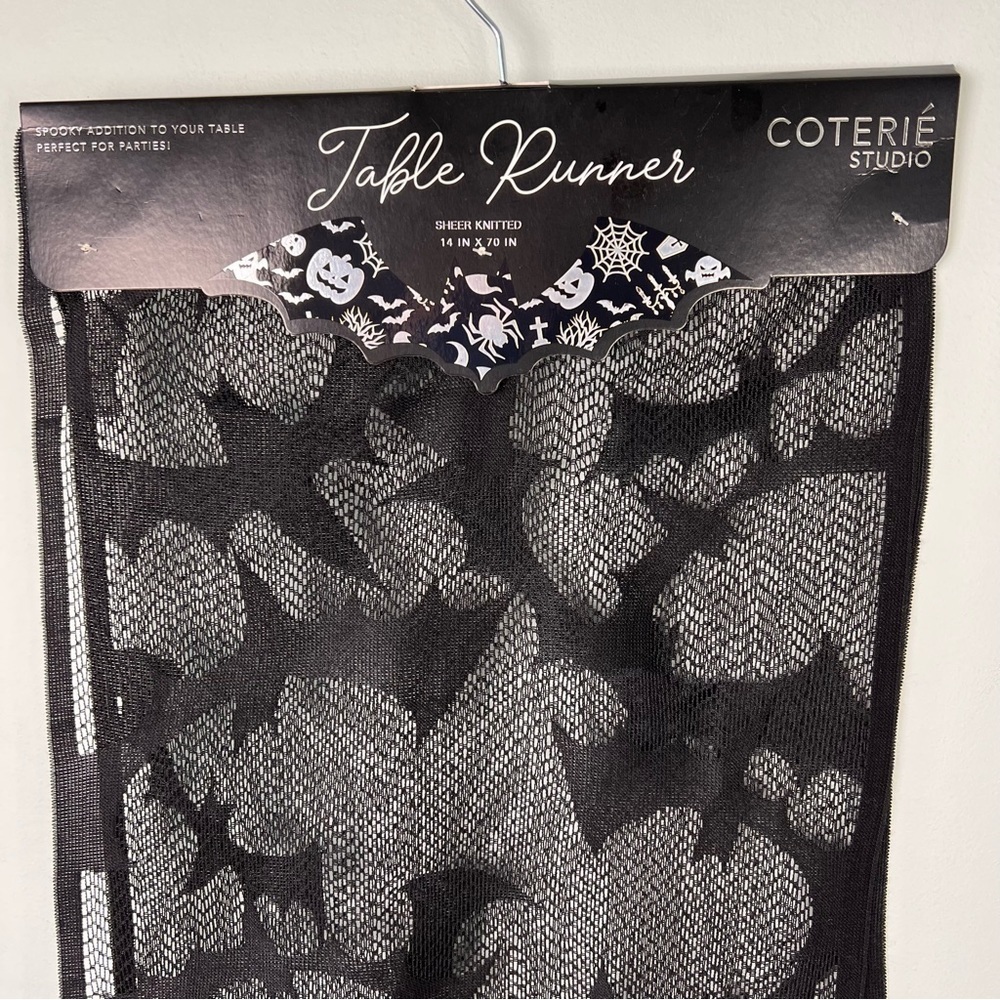 Coterie Studio Halloween Bats Table Runner